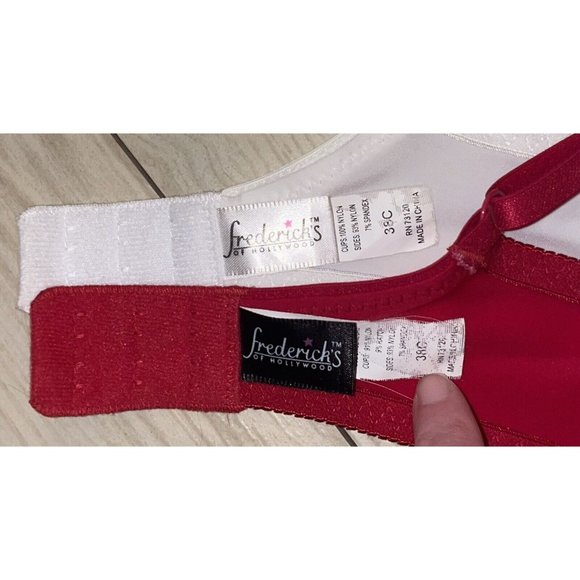 Lot 2 Fredericks Of Hollywood 1641 Balconette Bras Lace Underwire Womens 38C - Picture 6 of 7